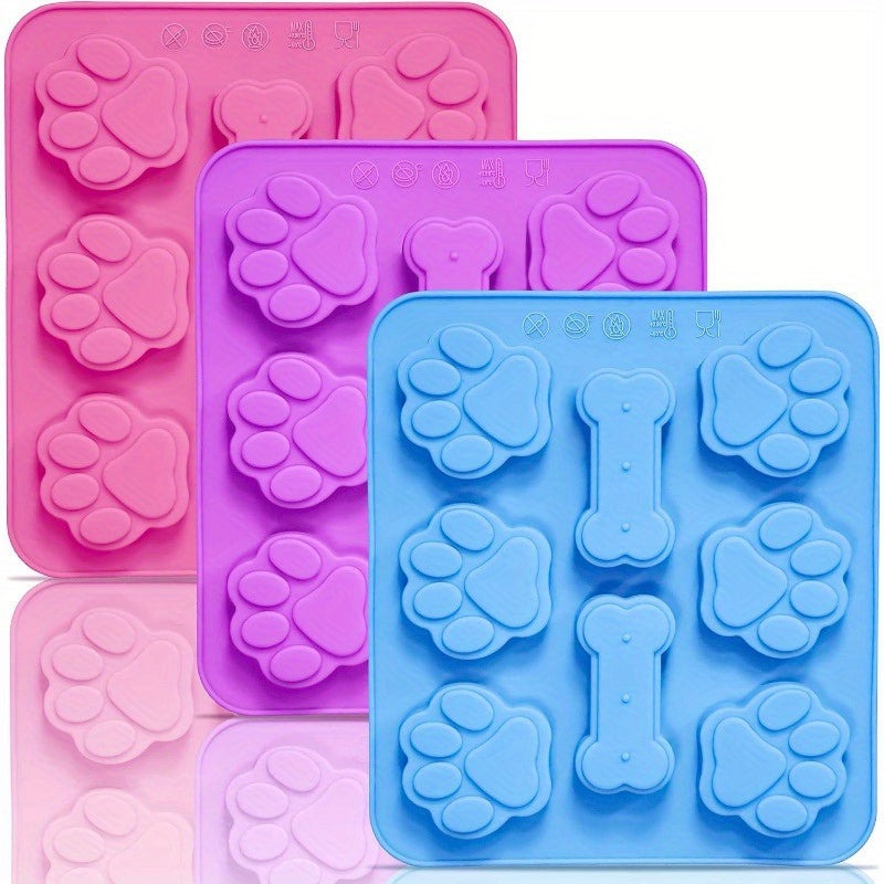 TEMU Cute Dog Silicone Molds Food Grade Silicone Molds For Chocolate Candy Cube Dog Treats Bone