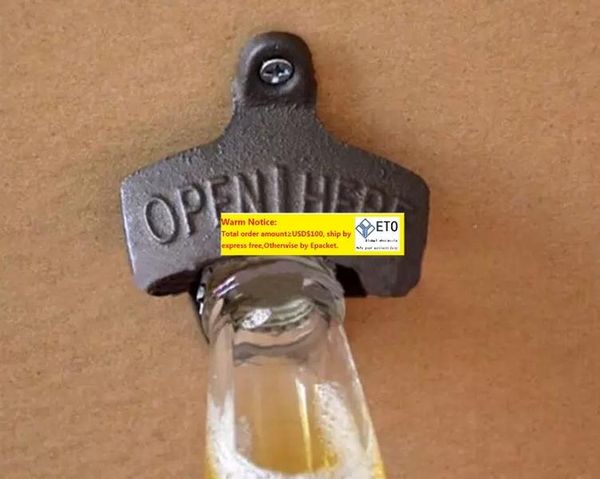 Chic Vintage Antique Iron Wall Mounted Bar Beer Glass Bottle Cap Kitchen Tools Bottle Opener Beer Opener With Srew