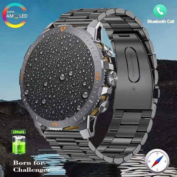 High Quality new sports smartwatch mens BT call heart rate compass IP68 waterproof 100+sports mode AMOLED smartwatch O241213