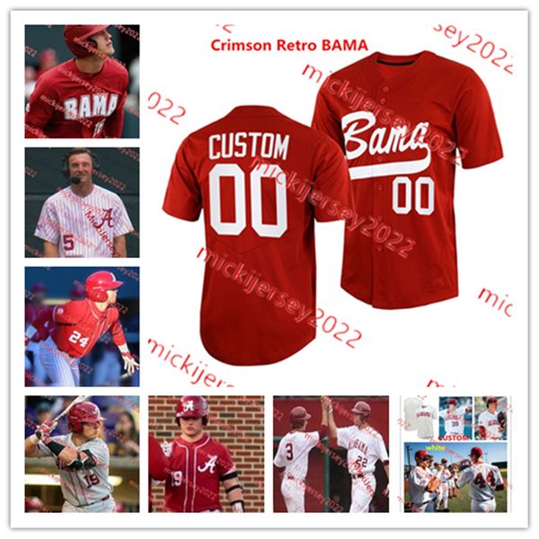TJ McCants Gage Miller Alabama Baseball Jersey 1 Justin Lebron 21 Ian Petrutz 3 Evan Sleight 9 Mac Guscette 46 Coulson Buchanan Stitched Ala