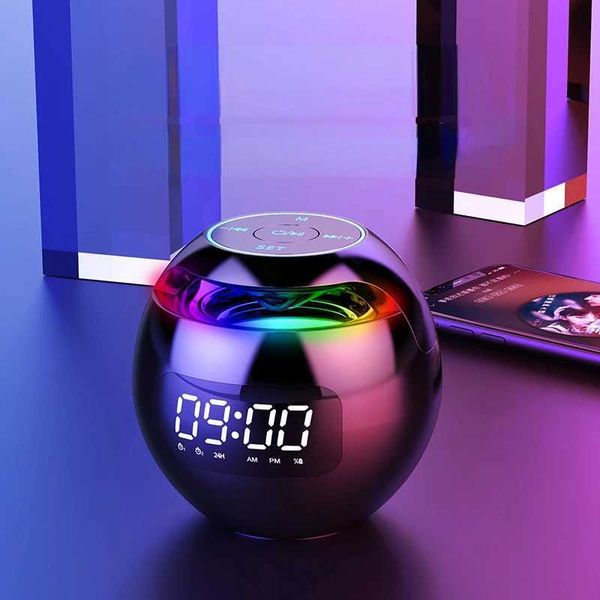 Loudspeaker box Roundnes Clock Speaker FM Radio Sound Box Dual Wecker Subwoofer Musik-Player TF Karte Lautsprecher Wireless Mini Sound Z2410