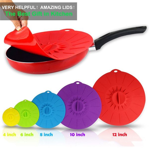 Other Kitchen Tools Set of 5 Silicone Microwave Bowl Cover Food Wrap Pot Lid Fresh Pan Stopper s Cooking 221022