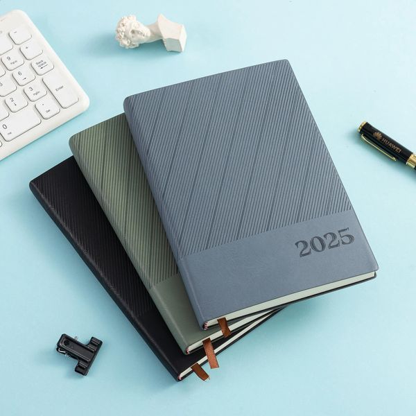 Planejadores diários A5 Agendadores de cronogramas com capa de couro Index 365 dias diários de calendário SCHOOL Office Supplies Agenda 2501