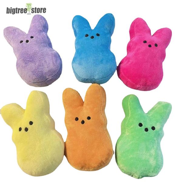 15CM 6Inch Peeps Stuffed Easter Bunny Party Supply Velvet Plush Cute Rabbits Kids Toddler Baby Animal Doll Toy Cuddle Toys Boys Girls Birthd