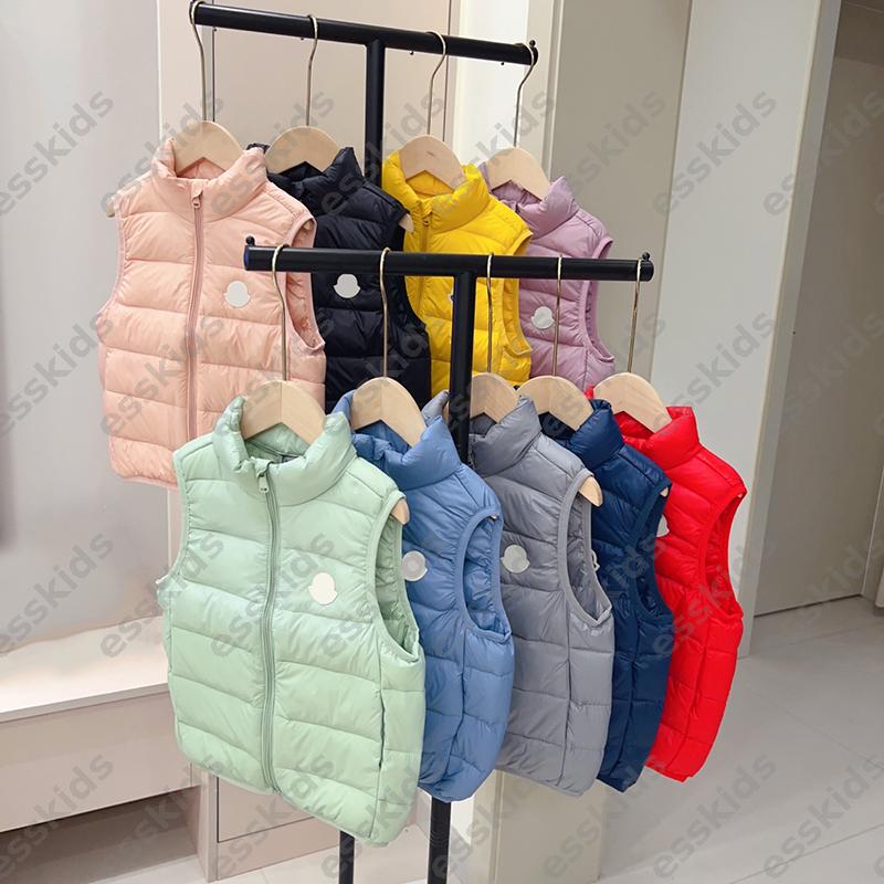 Childrens Down Vest Designer Jacket For Kids Clothing Luxury Down Coat Boys Girls Jackets Tank Tops Baby Outerwear Standing Collar Down Jacket DPD25