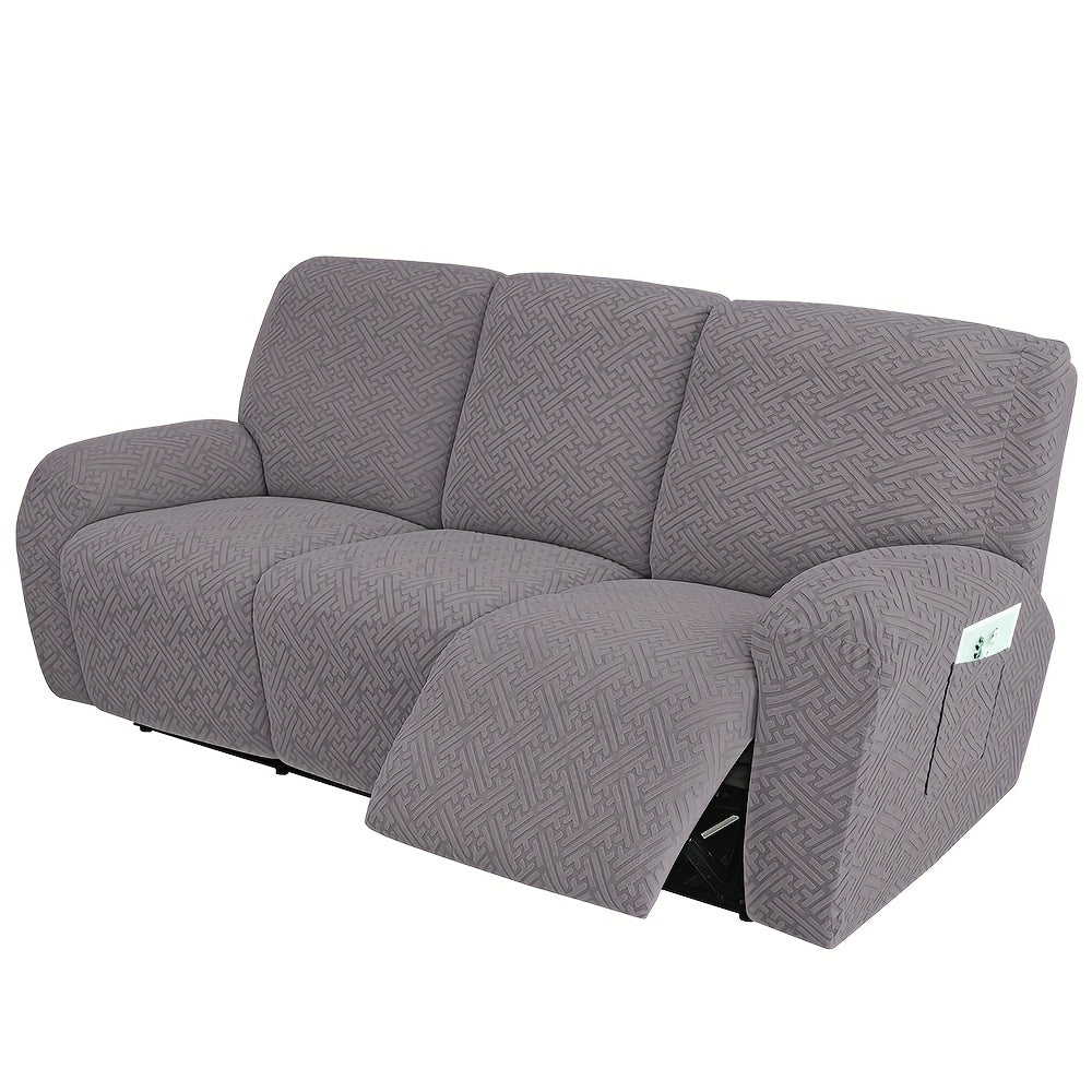 TEMU 3seats 8pcs Recliner Slipcover Set, Flexible And Sleeve, Furniture Protector With Pocket, Suitable For Sofa Office Living Room
