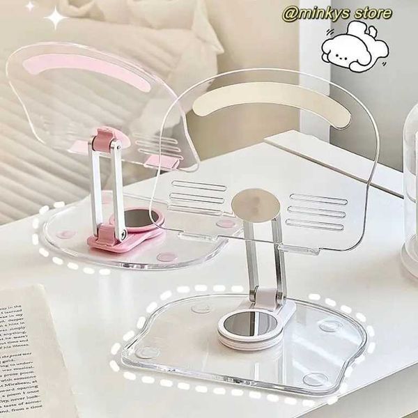 Cell Phone Mounts Holders MINKYS Kawaii Foldable Portable 360 Degree Rotating Stand Holder For iPad Adjsutable Phone Stand Holder Tablet PC