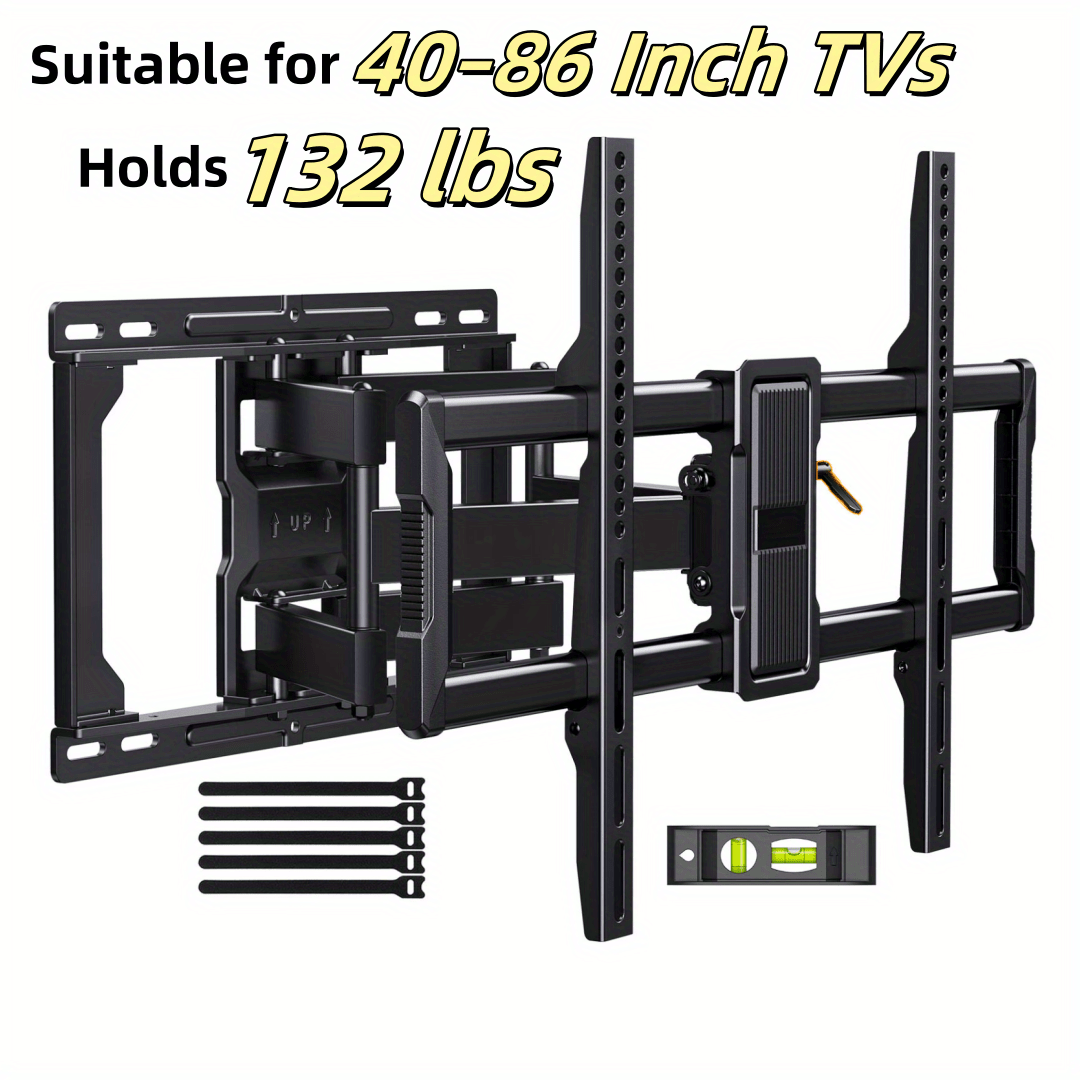 TEMU Fits 40-86" Tv Mount, Holds 132 Lbs Tv Wall Mount, Tv Wall Mount, Pre-assembled Tv Mount, Tilt, Rotate, Extend, Up To Vesa 600 X 400mm,