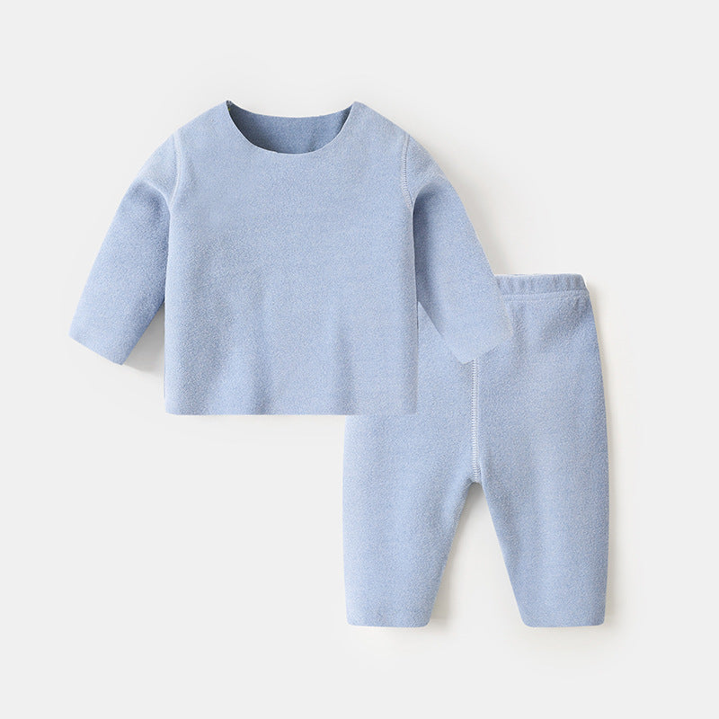 235 baby seamless fleece suit winter Dezi pajamas boy long-sleeved hair top hot girl baby home clothes winter clothes