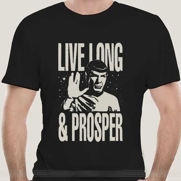 Moda Men Clothing Star Treks Spock Live Long and Prosper Licensed Adult Cirt