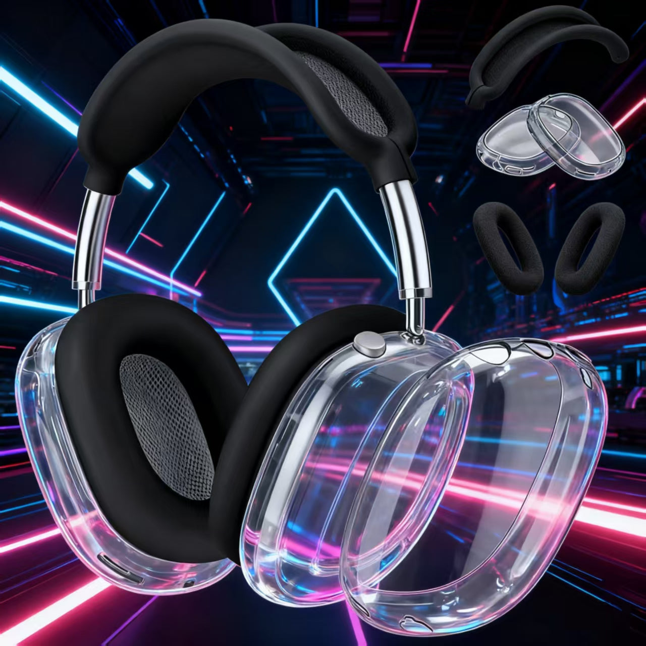 Suitable for Pro Max 2 earphone protective case Wireless Bluetooth computer gaming earphones noise reduction silicone protective cover