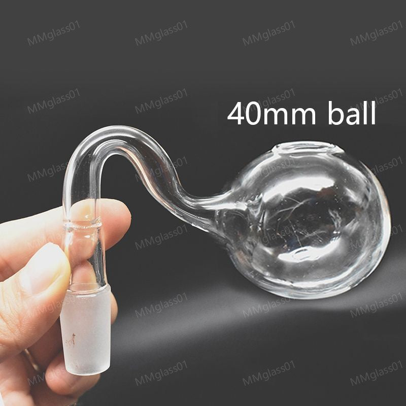 Big ball 40mm-14-18mm Curve Male Female Glass Oil Burner Pipe, High Quality Large Bubbler Smoking Water Pipe Tobacco Spoon Bowl for Dab Rig Bong Hoo
