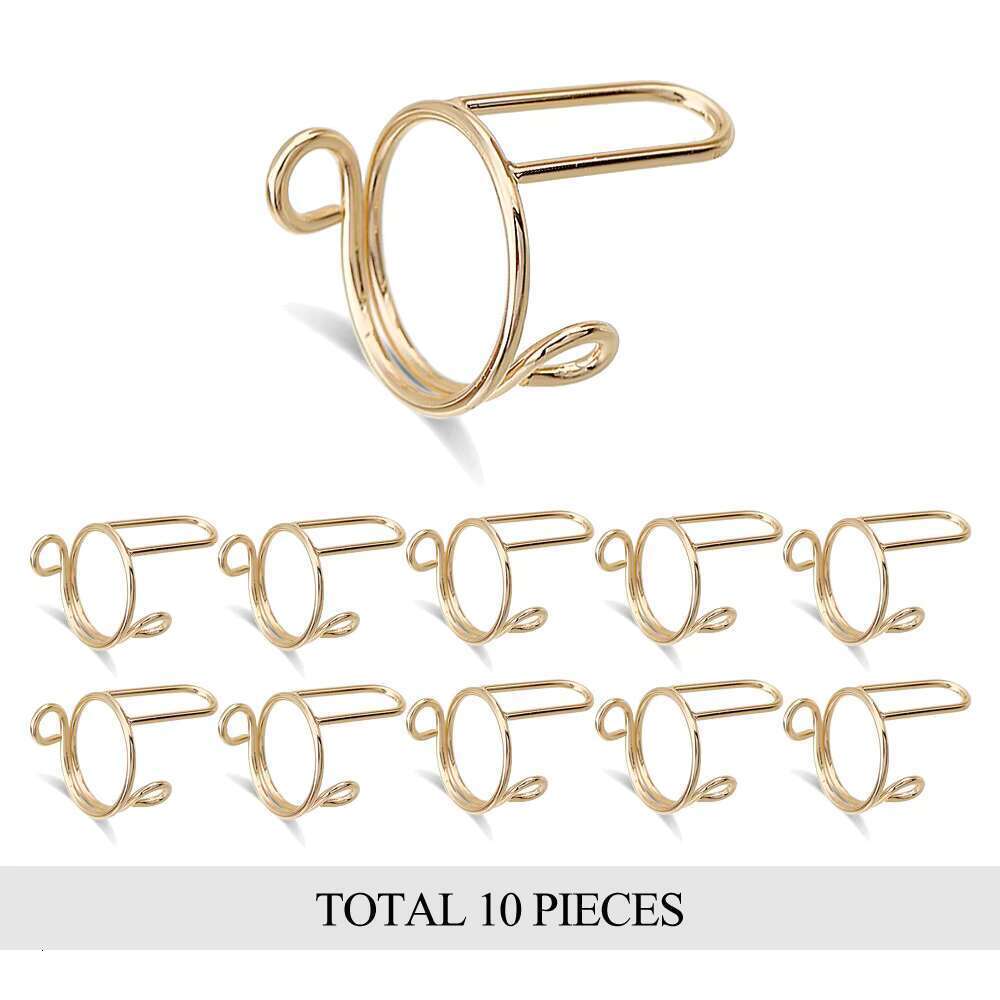 DHGargets 10Pcs Adjustable Metal Nail Rings Set Fashion Detachable Joint Finger Rings for Women Gold Alloy Nail Art Accessories Trendy Jewellery