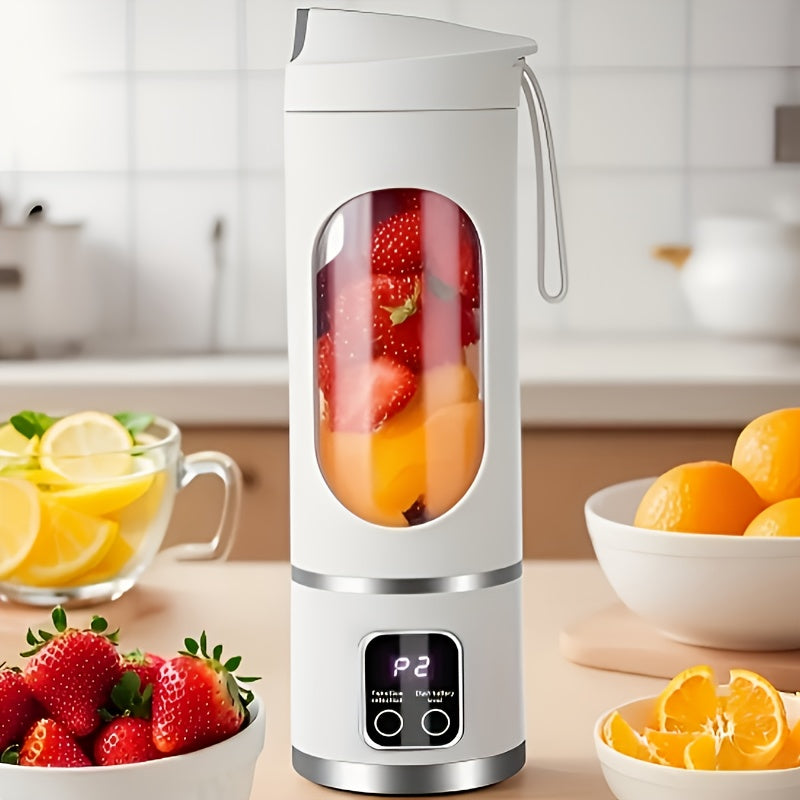 TEMU Link Gearhive 2025 Usb Rechargeable Mini Blender - Digital Display, 3 , Easy To Clean, 10pcs Blades, Portable Juicer Suitable For Smoothies And