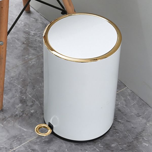 Waste Bins 8L Round Step Trash can Stainless Steel Kitchen Waste Bins Waterproof Bathroom Garbage Can With Lid Golden Trim Christmas Gift 23