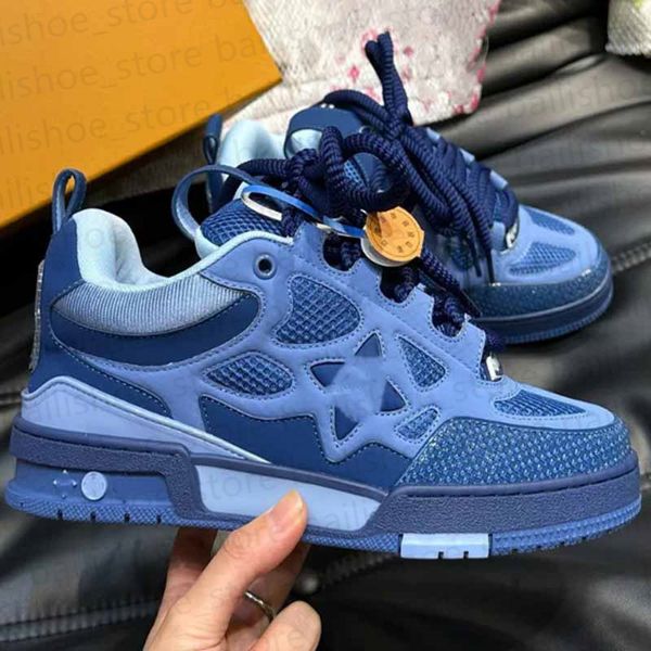 Trainer Sneaker Men Casual shoes Designer womens Platform Sneakers Virgils Low shoe white Luxury embossed green denim royal red Black Luxury