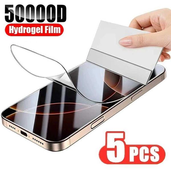 5PCS Hydrogel Film For iPhone 16 Pro Max 11 12 13 14 15 Pro Max 12 13 Mini 14+ 15 Plus 16 Plus 16 Pro Screen Protector Not Glass M250120
