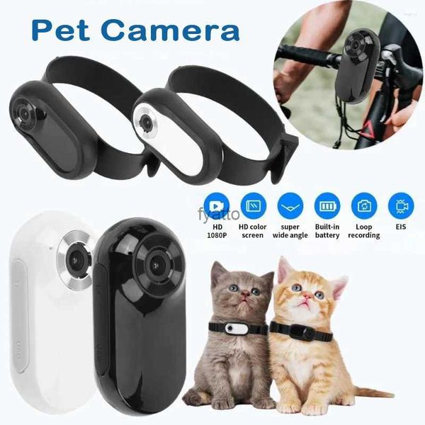 Sports Action Video Cameras Pet collar camera thumb high-definition HD portable cycling sports pet recorder H240614