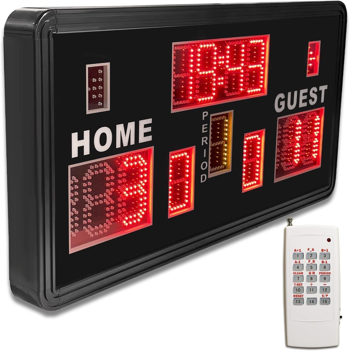 Large Electronic Basketball Scoreboard with Buzzer, Wall-Mounted Professional Digital Scoreboard with Remote, Shot Clock Basketball 14-24 Second Cus
