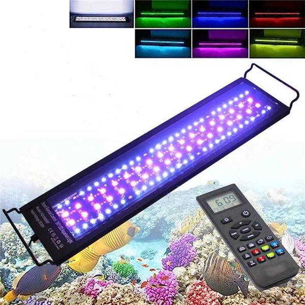 Programmable Aquarium Light for Plants Fish Tank Light Remote Memory Function WRBG DIY Color 24-36 Inch Z250205