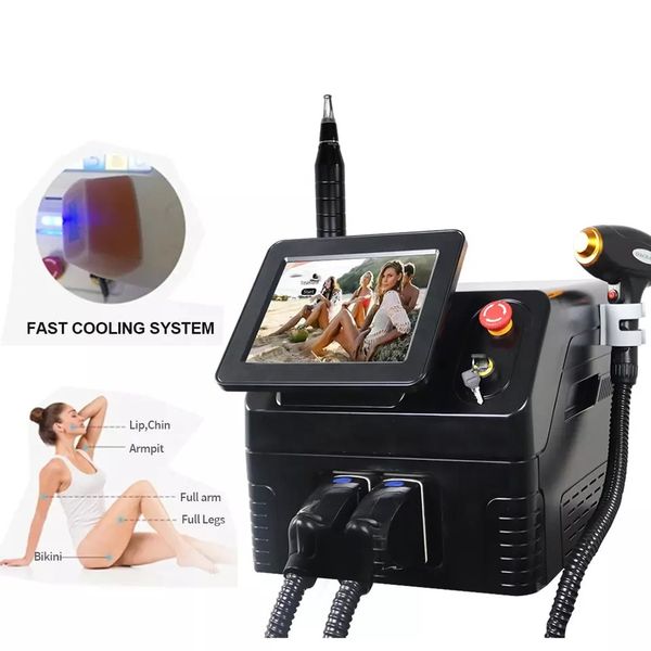 2in1 Diode Laser picosecond Tattoo Removal Epilator 808 Diode Laser Hair Removal 3 Wavelength 755nm 808nm 1064nm Pico Permanent for beauty s