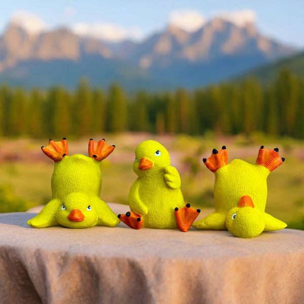 1 Piece Cute Duckling Resin Figurine Outdoor Fairytale Garden Resin Crafts Planter Landscape, Miniature Landscape Decorations