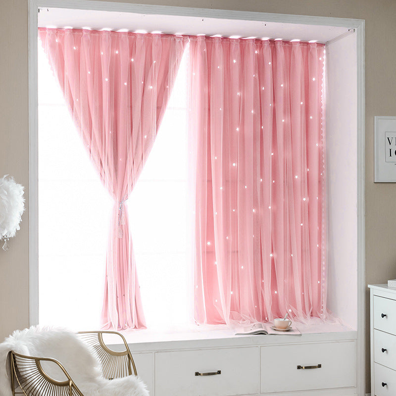 YL-36069 Velcro curtain bedroom blackout free punch installation self-adhesive short sunshade curtain foreign trade