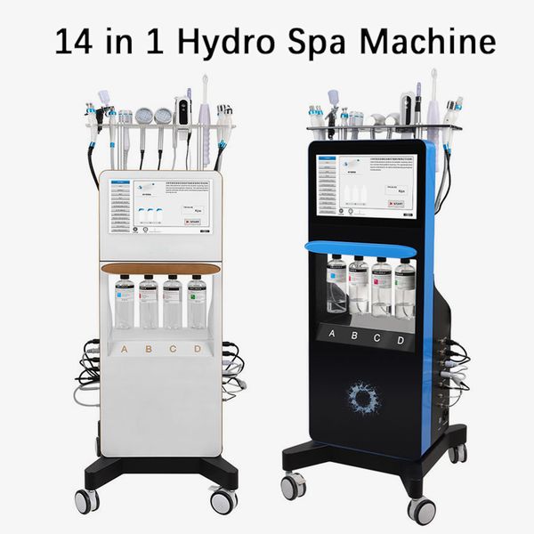 Professional Facial Hydra Dermabrasion Exfoliating 14 in 1 Oxygen Spray Aqua Peeling H2O2 Skin Rejuvenation RF Microneedling PDT Bubble Spa