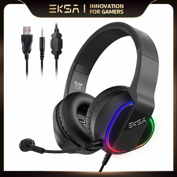E400 Gaming Headphones for PC Wired Headset Gamer Over-ear Headphones with Microphone Noise Cancelling For PS4-PS5-Xbox