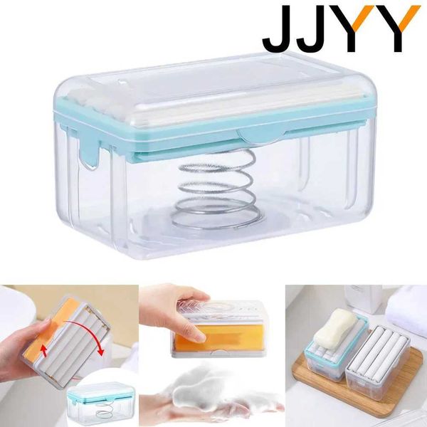 Soap Laundry Household Bathroom Container Box Soap Dish ltifunctional Travel Soap Storage Foam Box ShowerT250116