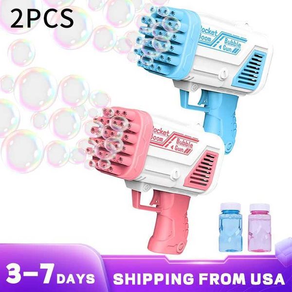 2pcs bubble guns Bring 2 bottles of 50ml bubble water handheld Gatling childrens toy electric bubble machine Toy Bubble GunC250110