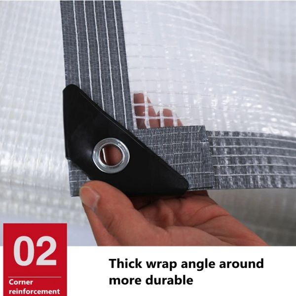 Translucent Rainproof Tarpaulin Terrace Balcony Flower Plants Shelter Visible Shade Sails Greenhouse Waterproof Cloth Net