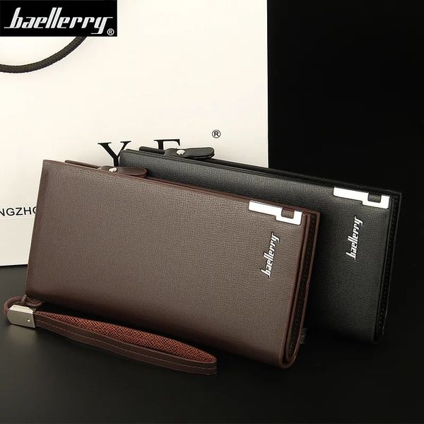 Baellerry Men Long Wallets Large Capacity Zipper Handbag Card Holder Male Purse Coin Pocket Clutch Wallet For 241029
