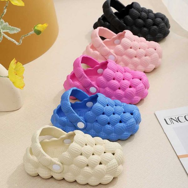 Slipper New Children s Home Slippers Cute Bubble Ball Sandals Summer Outdoor Fashion Beach Shoes S2412231