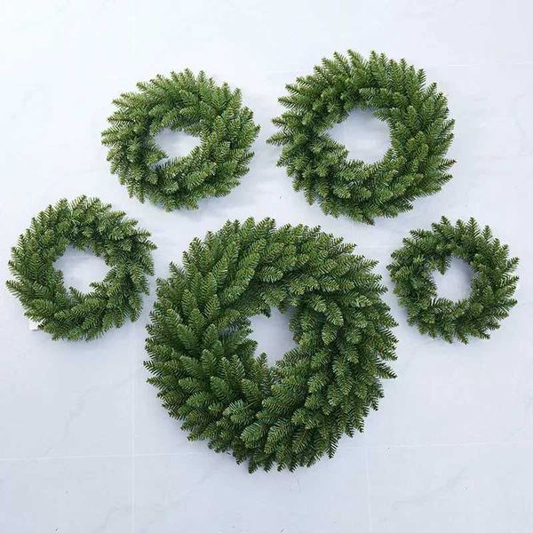 tions 30-40-50-60cm Green Pine Artificial Plants Christmas Decorations Hanging Wall Xmas Christmas Party Home Decor Round Garlands S2411191