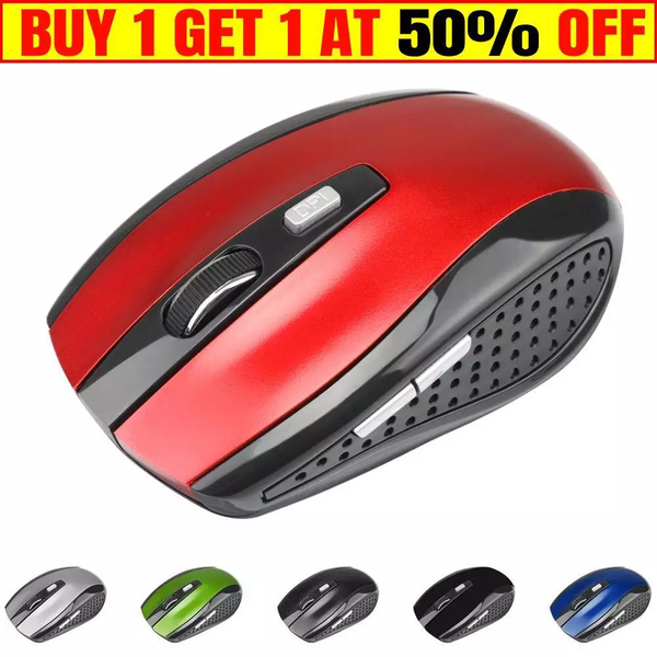 USB-Connected 2.4GHZ Cordless Optical Mouse for Smooth Navigation of PCs and Laptops