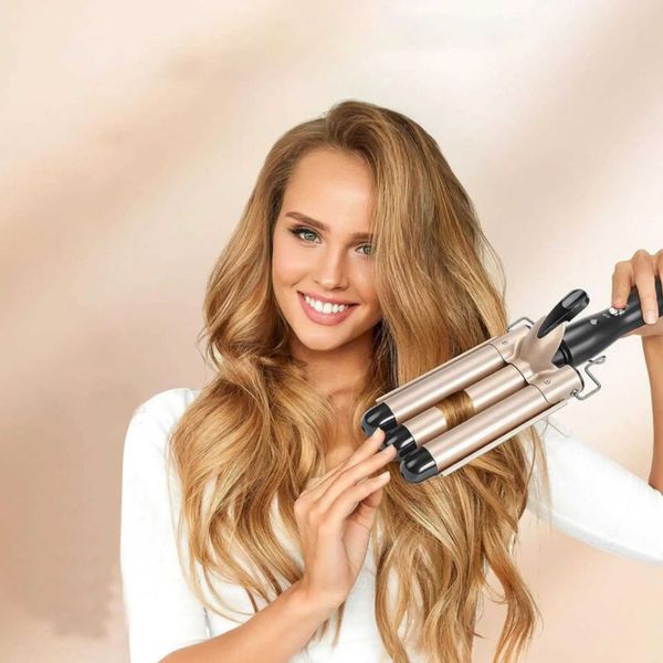 Hair Curlers Straighteners 1 piece of chicken roll stick instant noodle three tube curling machine small wave large Perm H241121