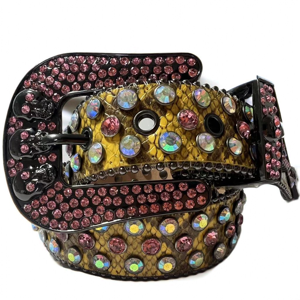 Best Classic Designer Bb Belt Men&#039;s and Women&#039;s Shiny Diamond Belt Gemstone Buckle Water Diamond as a Gift