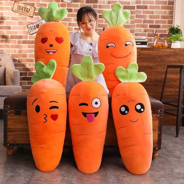 45-50-65-90cm Cartoon Smile Carrot Plush toy Cute Simulation Vegetable Carrot Pillow Dolls Stuffed Soft Toys for Children GiftM240801