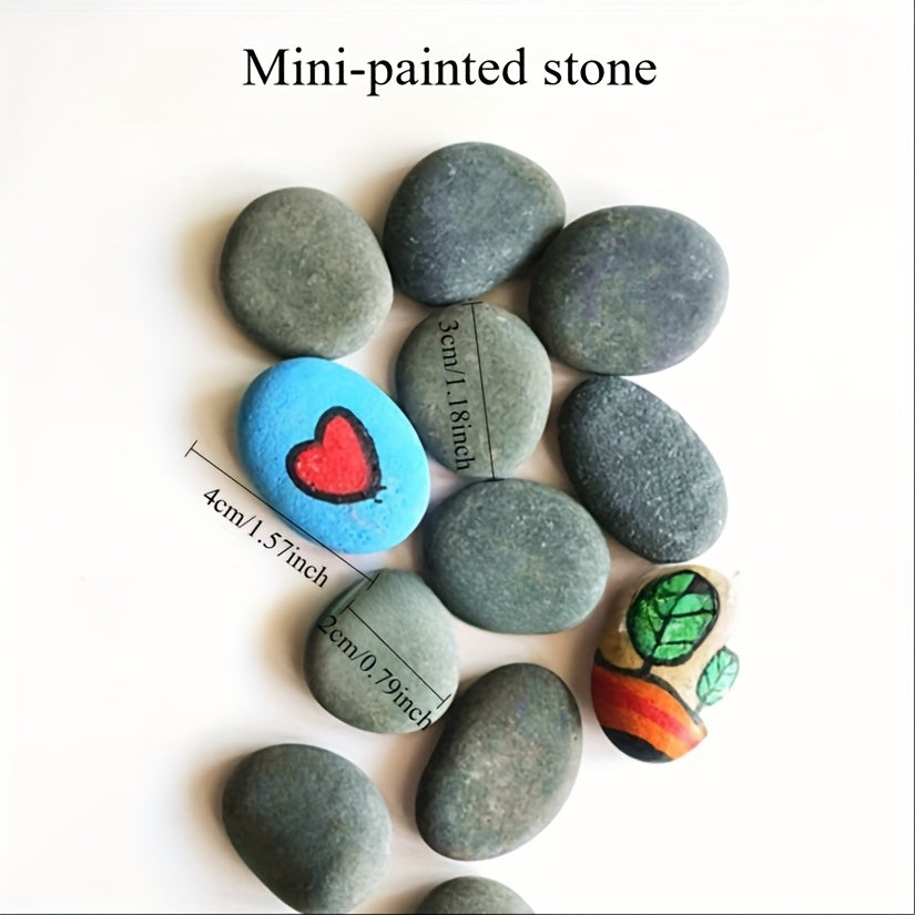 TEMU 20pcs Natural Set - Smooth Gray And Black Rocks, Sizes Range From 1 To 1.18 Inches, Art Decor, Crafts, Aquariums, And Rock Painting, Ideal For