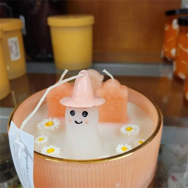 2PC Halloween ghost candles smokeless candles perfume scented candles W240813
