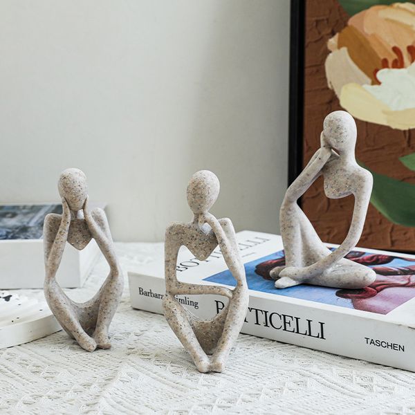 ddmygifts TV home decoration, living room, coffee table, wine cabinet, entrance art, niche, light , mini resin character decoration A