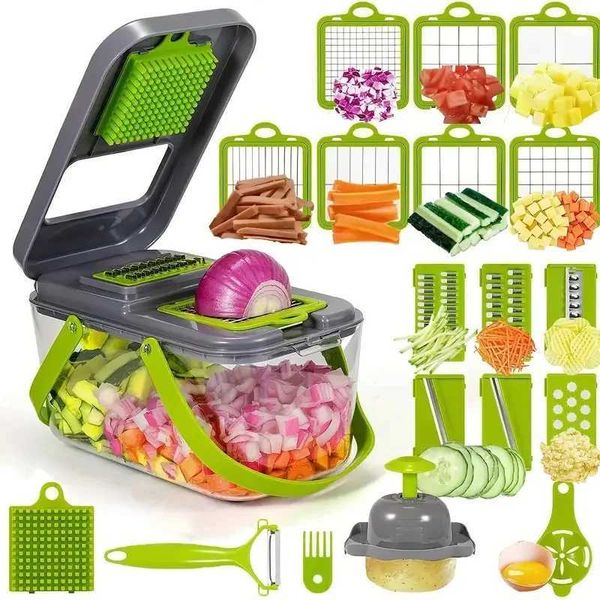 1625 em 1 Multifuncional Chopper Manuseio de alimentos alimentos alimentos Chopper Slicer Cutting Kitchen Project Ferramentas de cacau x250