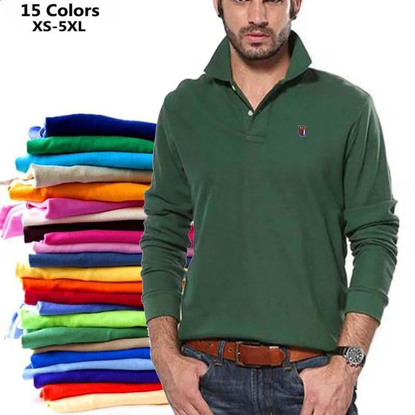XS5XL Spring and Autumn Polo Para Hombre Mens Shirt Long Sleeve Clothing Collar Top 240820