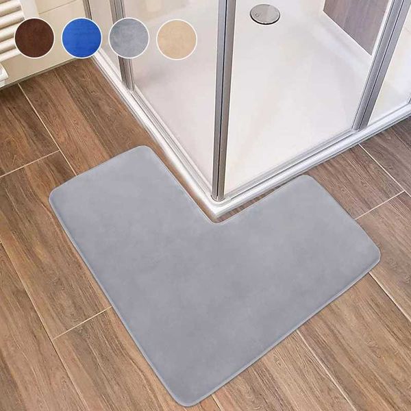Bathroom Floor Mat L-shaped Kitchen Floor Carpet Non-slip Entry Doorway Floor Rug For Bathroom Bedroom Kitchen Living RoomC241227