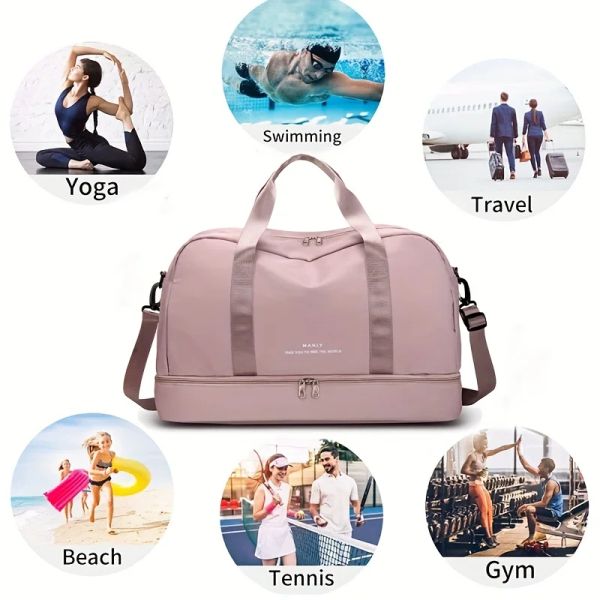 Expandable Travel Duffel Bag for Women Sports Handbag Fitness Bag Large Capacity One Shoulder Weekend Overnight Bag travel bags designer Duf