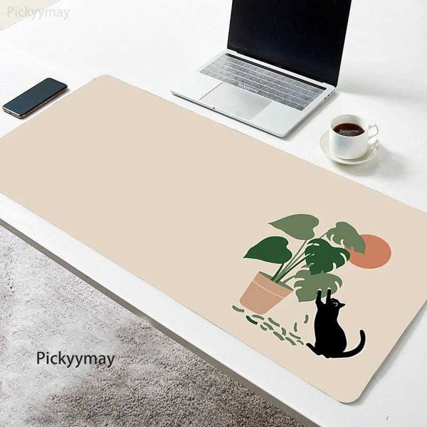 Large Mouse Pads Kawaii Plants Office Mousepads 900x400mm Mousepad Rubber Art Table Mat Company Desk Pad Cute Cat Laptop Rugs O250118