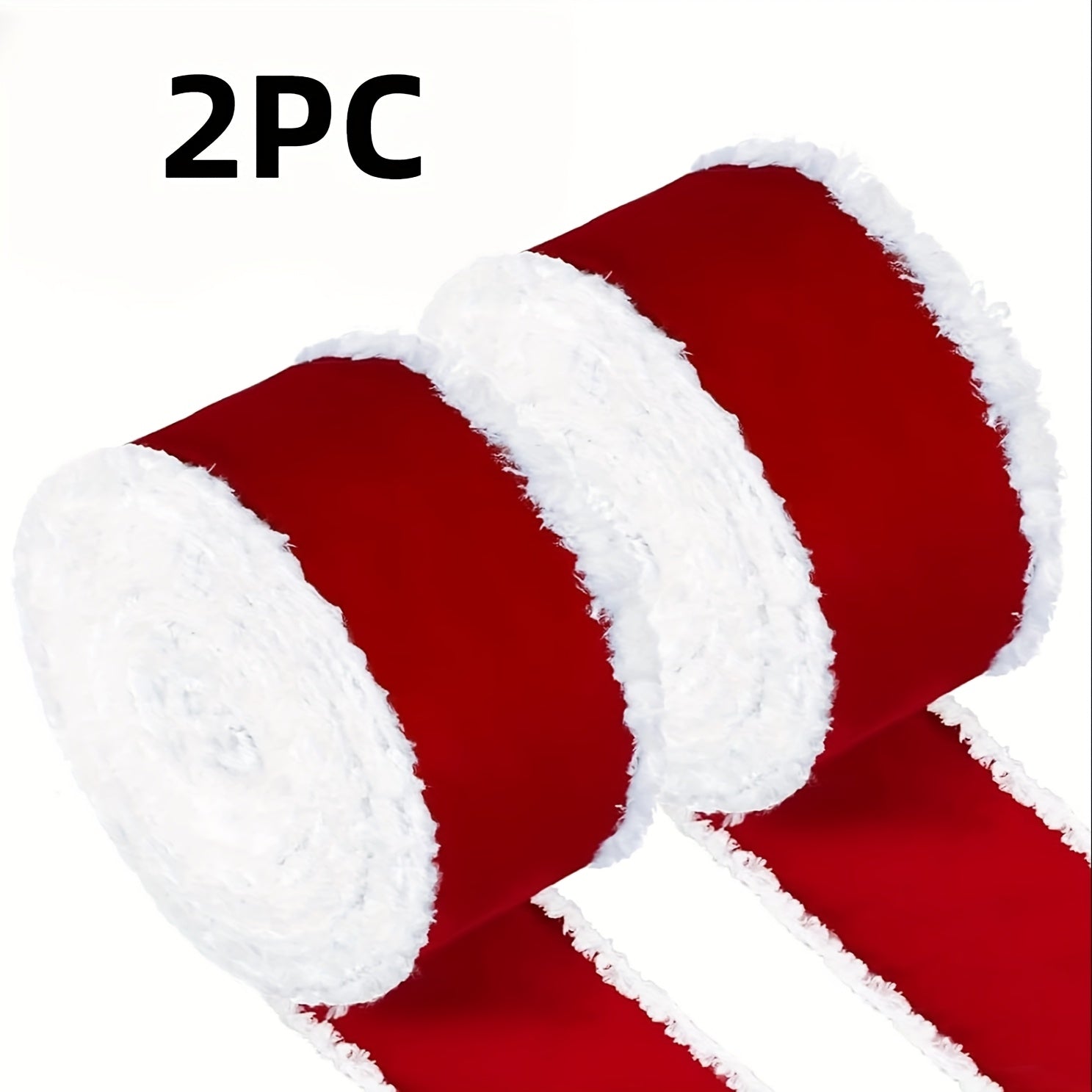 TEMU 2 Rolls - Elegant Ribbon With Wired Edges, 2.5in Wide - Glossy Christmas Decorations, Gift Wrapping, Garland, Wreaths, Party Decorations -