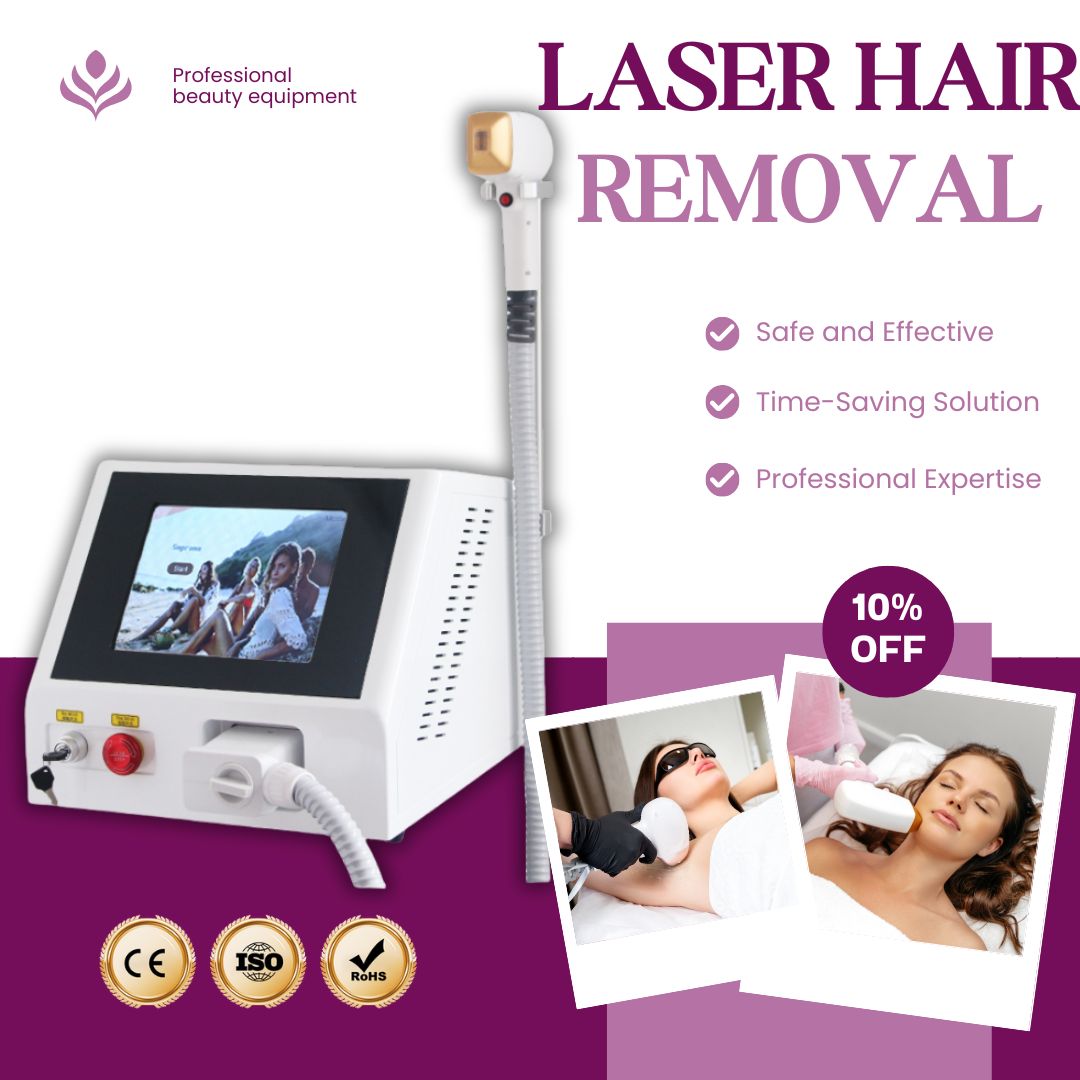 Diode Laser Hair Removal Machine Professional 755nm 808nm 1064nm Triple Wavelength Permanent Hair Removal Device For Beauty Salon Fast Results