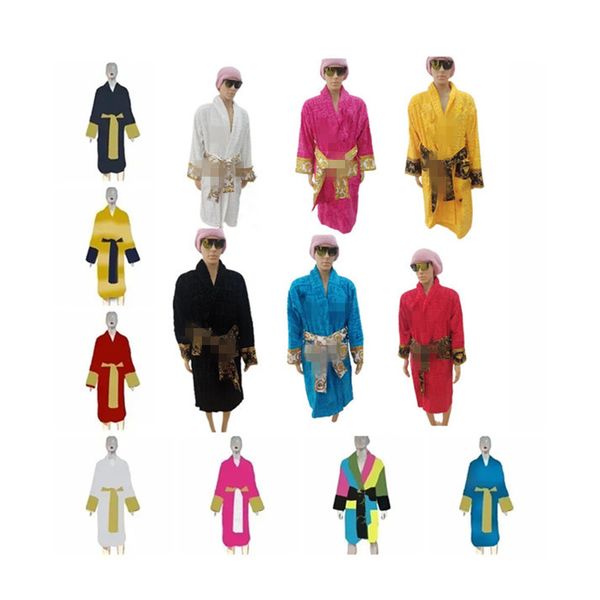 Designers Veet bathrobe robe baroque Fashion cotton hoodies pamas Mens Women Letter jacquard printing Barocco print sleeves Shawl collar Poc